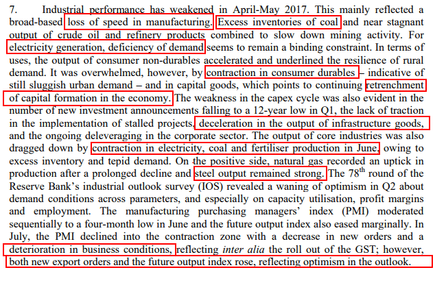 RBI on Manufacturing